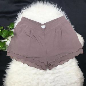 Brand Label Mauve Scalloped Shorts